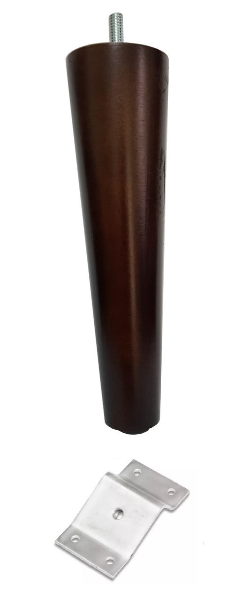Pés De Madeira Palito Tabaco 20cm C/ Chapa